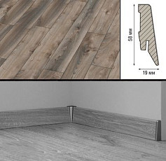 Плинтус Плинтус МДФ Kronotex ламинированный D4792 Плинтус ламинированный МДФ Kronotex Дуб серый Макро фото 1 | FLOORDEALER